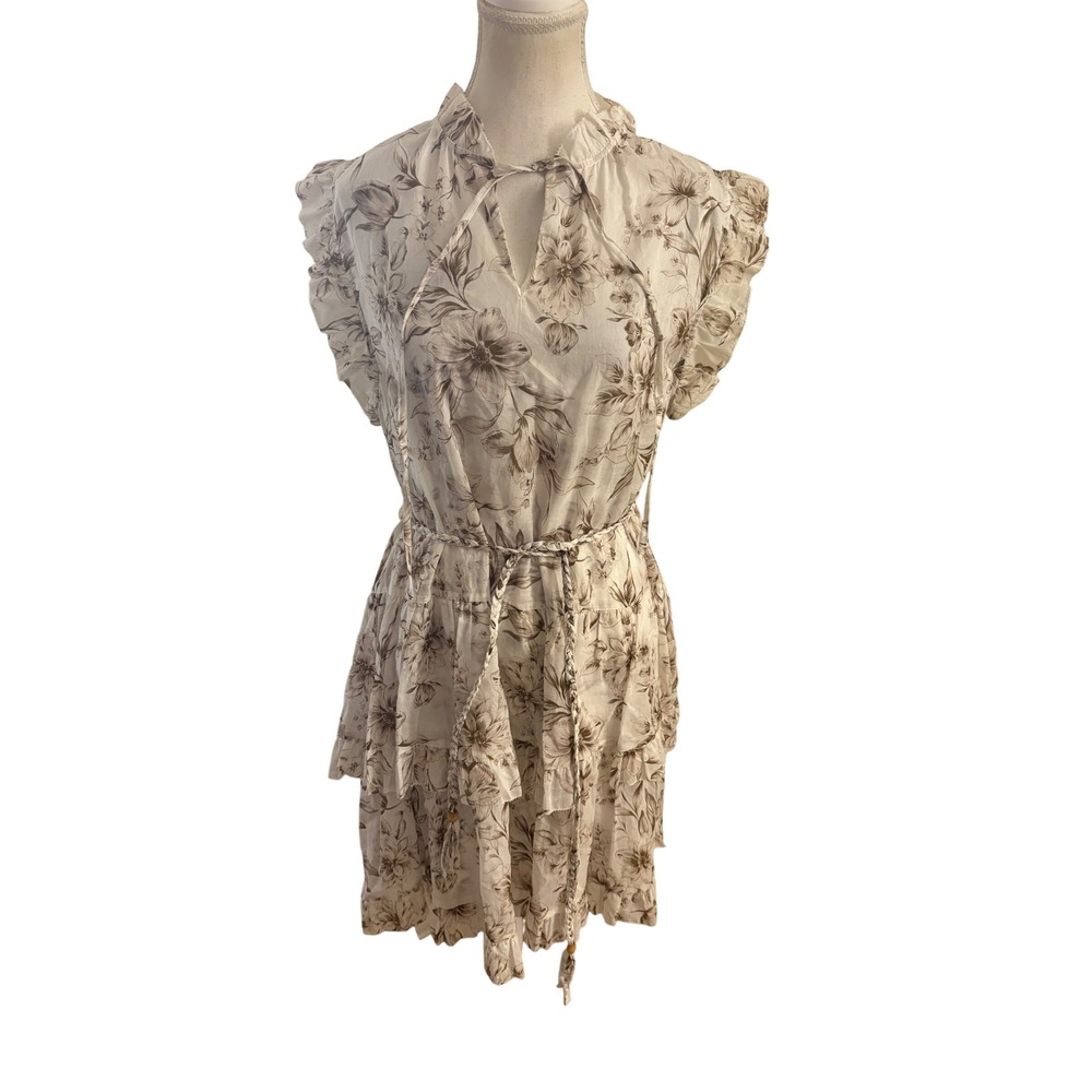 CHRISTY LYNN Floral Mini Cotton Dress‎ Size Large